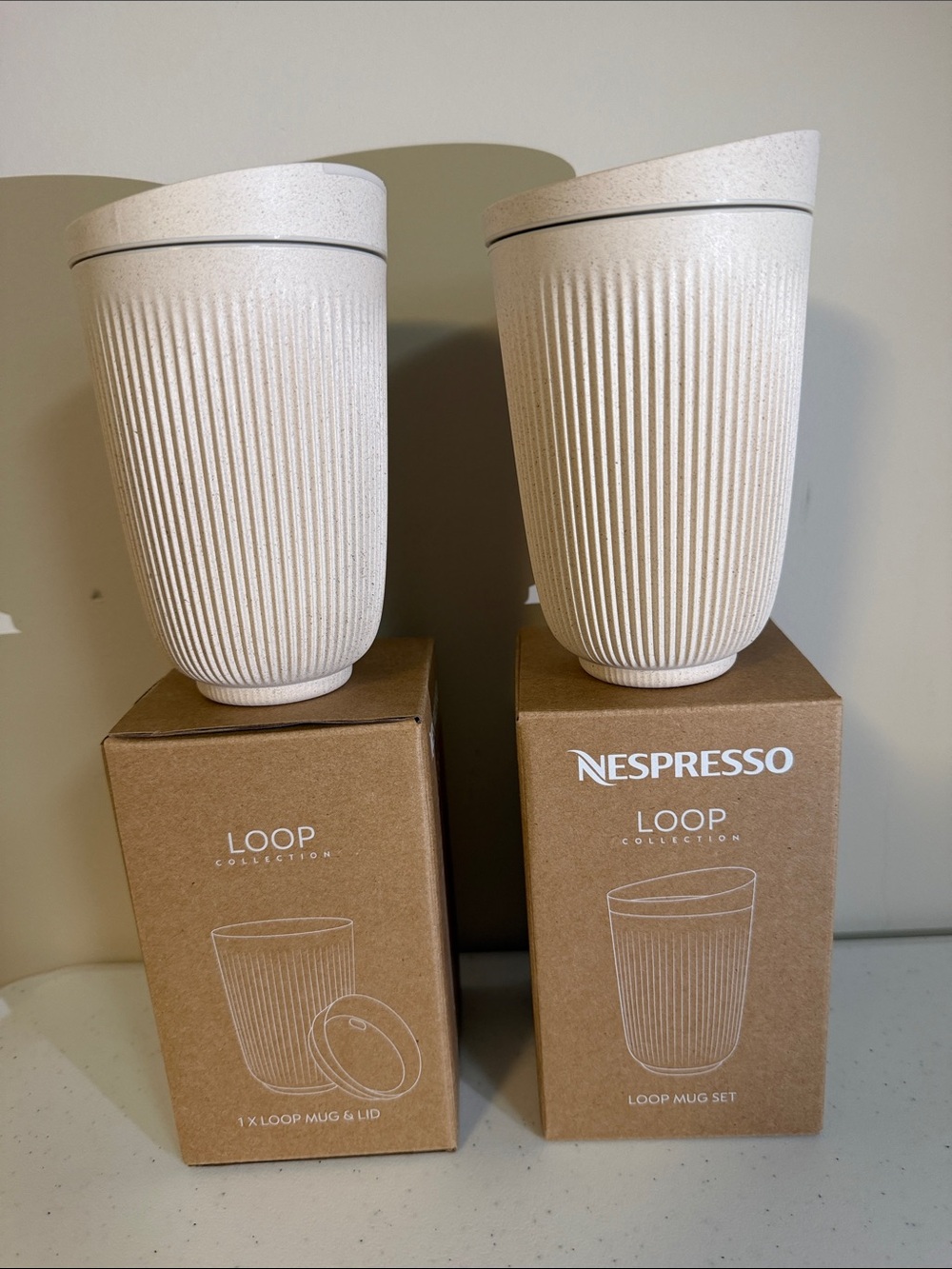 Nespresso Cream Loop Collection Reusable Mug Set